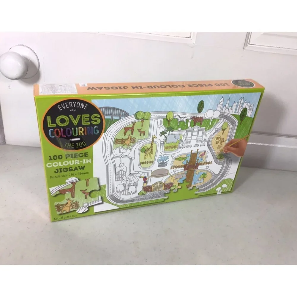 Zoo Puzzle 100 Piece Kaleidoscope Coloring Jigsaw NEW